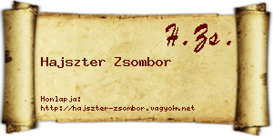 Hajszter Zsombor névjegykártya